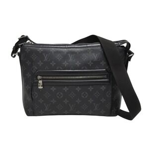 LOUIS VUITTON Monogram Eclipse Black Odyssey Messenger Shoulder Bag Black